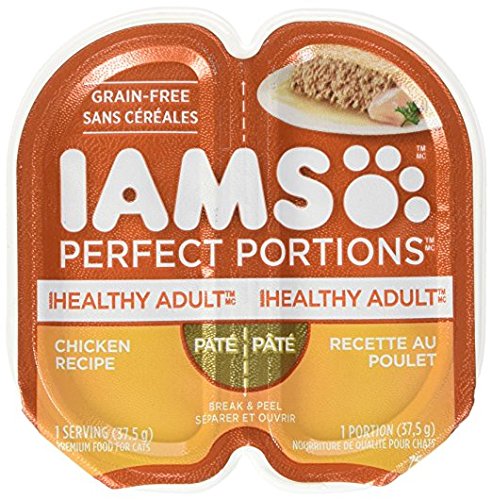 Book Cover IAMS Healthy Adult Grain Free Wet Cat Food, Chicken Pate, 2.6 oz. ( 5 Twin Packs)