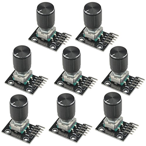 Book Cover WMYCONGCONG 8 Pcs KY-040 360 Degree Rotary Encoder Module with Knob Cap for Arduino