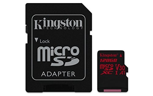 Book Cover Kingston Canvas React 128GB microSDXC Class 10 microSD Memory Card UHS-I 100MB/s R Flash Memory High Speed microSD Card with Adapter (SDCR/128GB)