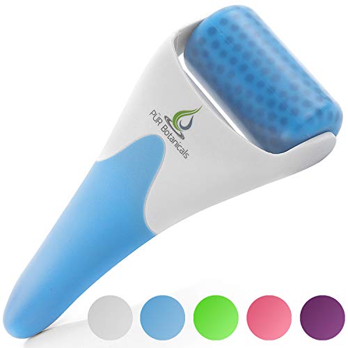 Book Cover Ice Roller Face Massager - Therapeutic Cooling to Naturally Tone & Tighten | Brighten Complexion and Reduce Wrinkles, Under Eye Puffiness | Facial Cool Ice Rollers for Migraine + Pain Relief (Blue)