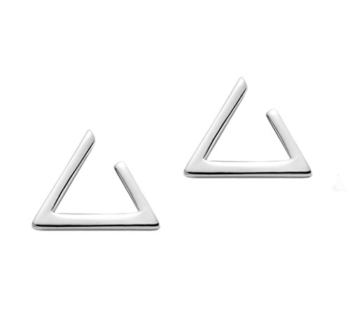 Book Cover Minimalism Hollow Triangle Earrings Sterling Silver Stud Earrings Everyday Wear
