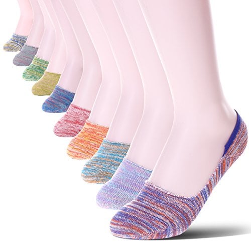 Book Cover Womens 10 Pack Thin Casual No Show Socks Non Slip Flat Boat Line Low Cut