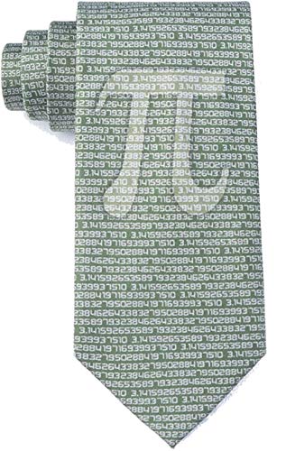 Book Cover Men's Green Microfiber Pi Symbol to the 50th Decimal Mathematics Math Nerd/Geek Novelty Tie Necktie