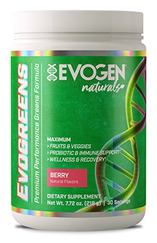 Book Cover Evogen Evogreens | Premium Performance Greens Superfood, Spirulina, Pomegranate, Probiotics, Kale | 30 Servings ... (Berry, 30 Servings)