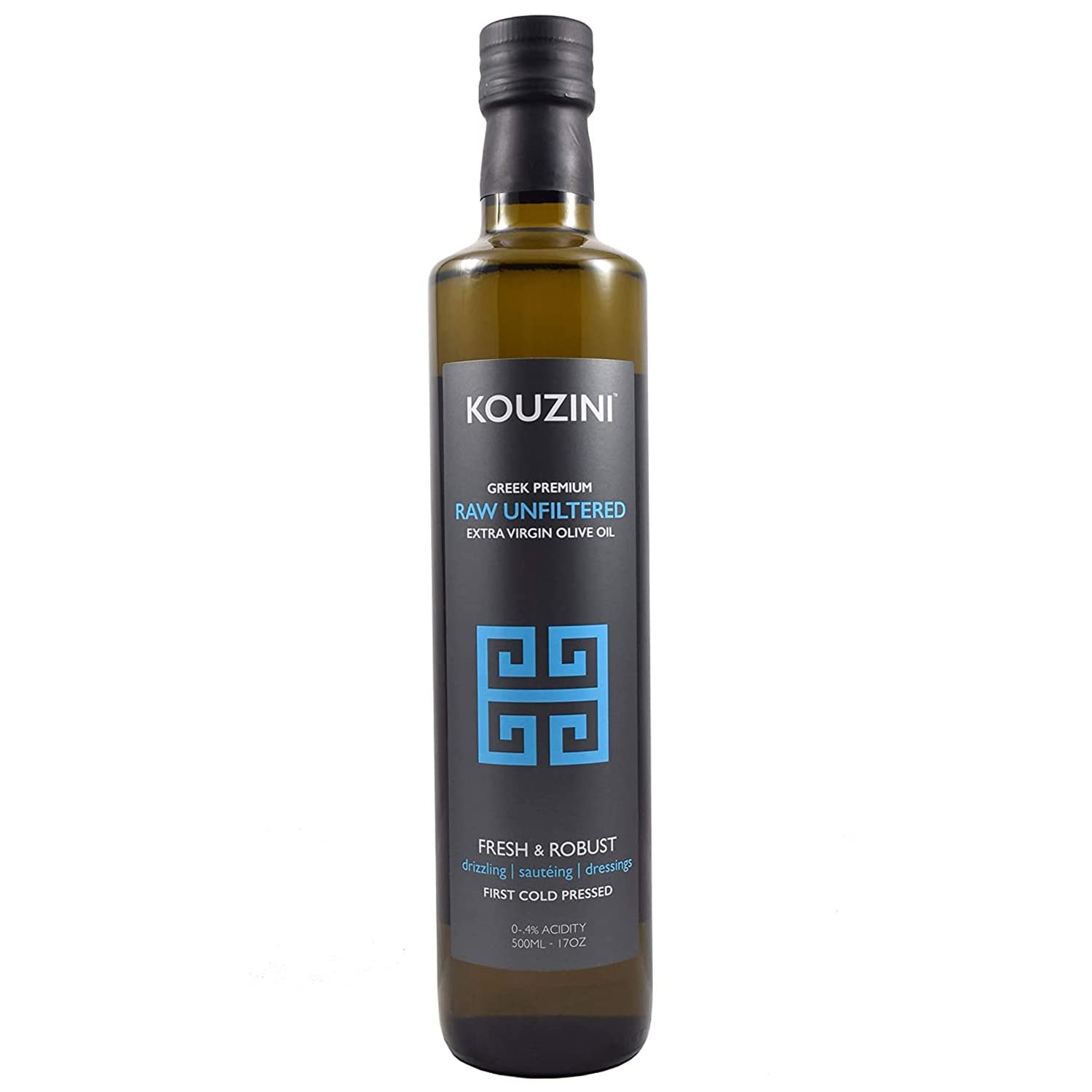 Book Cover Kouzini Unfiltered Raw Extra Virgin Greek Olive Oil, Organic Greek Extra Virgin Cold Pressed Olive Oil, Single Origin, High Polyphenols, Authentic Taste, Rich Flavor & Aroma, 500ml Glass Bottle
