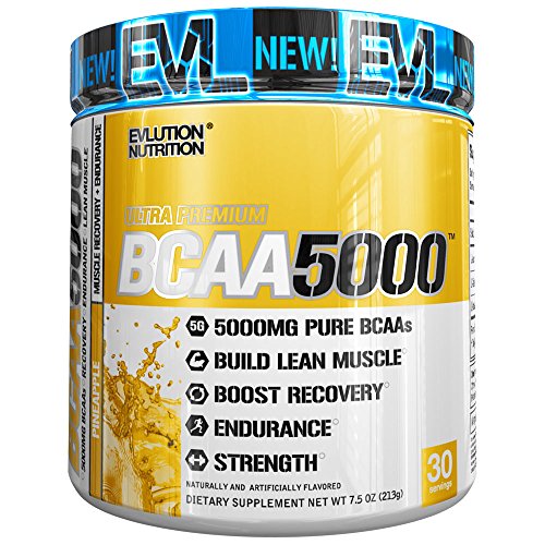 Book Cover Evlution Nutrition BCAA5000 Powder 5 Grams of Premium BCAAs (Pineapple, 30 Servings)