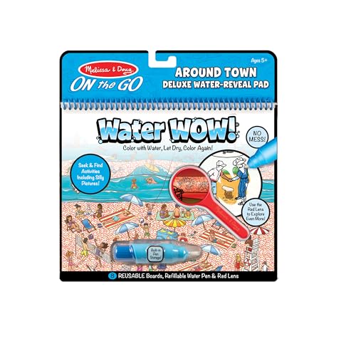 Book Cover Melissa & Doug On the Go Water Wow! Reusable Water-Reveal Deluxe Activity Pad – Around Town