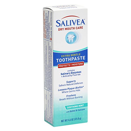 Book Cover SALIVEA Dry Mouth Toothpaste - Soothing Mint Toothpaste with Natural Salivary Enzymes - Gentle Toothpaste to Aid Dry Mouth Care - Natural, Paraben Free Dry Mouth Toothpaste - Mint Flavor (4.3 oz Tube)
