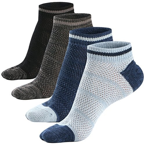 Book Cover M&Z Mens Socks Low Cut Ankle Cotton Non-slip Mesh Air Fresh Socks 4Pack