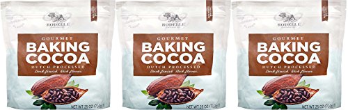Book Cover Rodelle Gourmet Baking Cocoa Powder, Dutch Processed, 3 Pack Each 25 oz