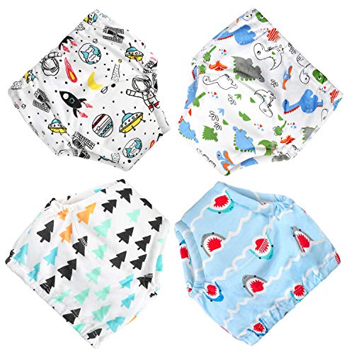 Book Cover CottonTraining Pants 4 Pack Padded Toddler Potty Training Underwear for Boys and Girls-12M-5T