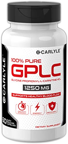 Book Cover Carlyle GPLC 1250 mg 60 Capsules | Glycine Propionyl-L-Carnitine HCL | 100% Pure, Highest Potency Supplement for Healthy Blood Flow