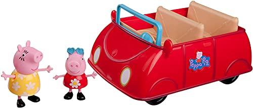 Book Cover Peppa Pig Red Car Playset, 3 Pieces - Talking Car with Peppa & Mummy Pig Figures - Toy Gift for Kids - Ages 2+