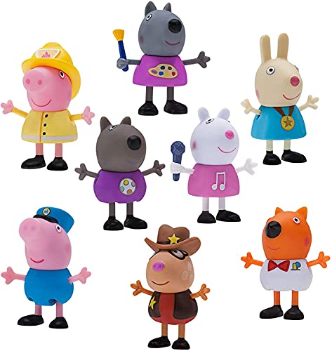 Book Cover Peppa Pig What I Want to Be Figure Pack, Set of 8 - Includes Figures of Peppa & Her Friends in Roleplay Outfits - Toy Gift for Kids - Ages 2+