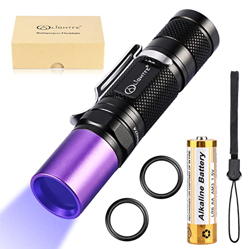 Book Cover LIGHTFE Black Light UV Flashlight 365nm Blacklight UV301D with LG LED Source,Black Filter Lens, Max.3000mW high Power for Resin Glue Curing Light, Rocks and Mineral Glowing,A/C Leak Detector