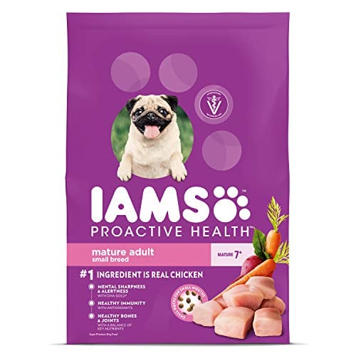 Book Cover IAMS PROACTIVE HEALTH Small & Toy Breed Senior Dry Dog Food for Small Dogs with Real Chicken, 7 lb. Bag