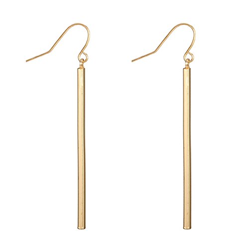Book Cover Gold Earrings for Women Dangle Long Vertical Bar Drop Dangle Earring Minimal Geometric jewelry for Girls