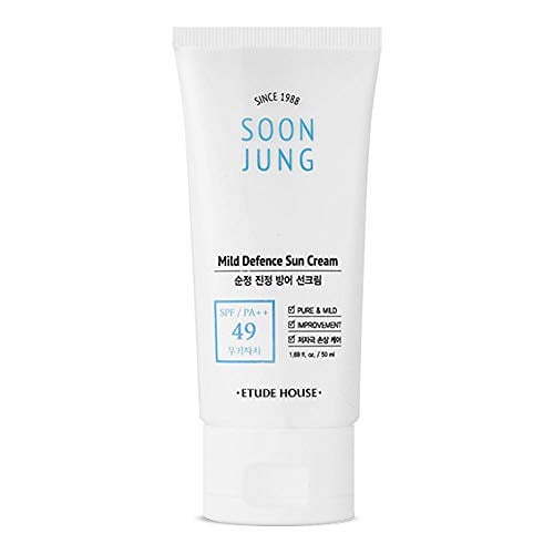 Book Cover ETUDE HOUSE Soonjung Mild Defence Sun Cream SPF49 PA++ 50ml | Low Ph Sunscreen for Face | Korean Skin Care