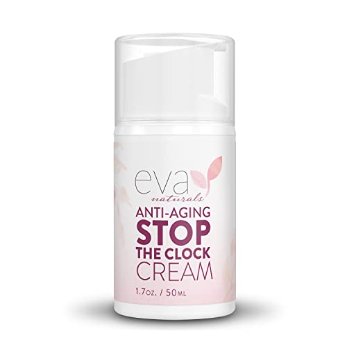 Book Cover Eva Naturals Stop the Clock Anti-Aging Cream (1.7oz) - Face Moisturizer Visibly Reduces Wrinkles, Facial Skin Care Products With Glycolic - Moisturizer for Face - Premium Quality Face Cream