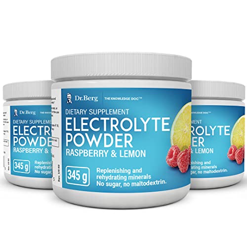 Book Cover Dr. Berg Hydration Keto Electrolyte Powder - Enhanced w/ 1,000mg of Potassium & Real Pink Himalayan Salt (NOT Table Salt) - Raspberry & Lemon Flavor Hydration Drink Mix Supplement - 50 Servings 3 Pack