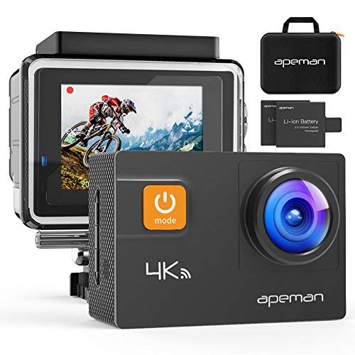 Book Cover APEMAN Action Camera 4K 20MP WiFi Ultra HD Underwater Waterproof 40M Sports Camcorder with 170 Degree EIS Sony Sensor, 2 Upgraded Batteries, Portable Carrying Bag and 24 Mounting Accessories Kits