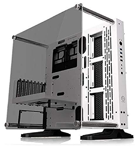 Book Cover Thermaltake Core P3 ATX Tempered Glass Gaming Computer Case Chassis, Open Frame Panoramic Viewing, White Edition, CA-1G4-00M6WN-05, Snow