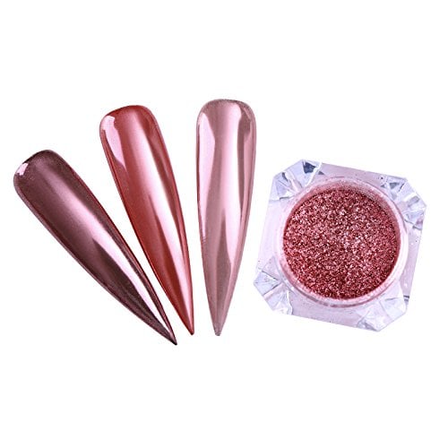 Book Cover BORN PRETTY 0.8g Nail Art Rose Gold Glitter Powder Mirror Pigment Ultra Thin Iridescent Dust for manicuring and Makeup