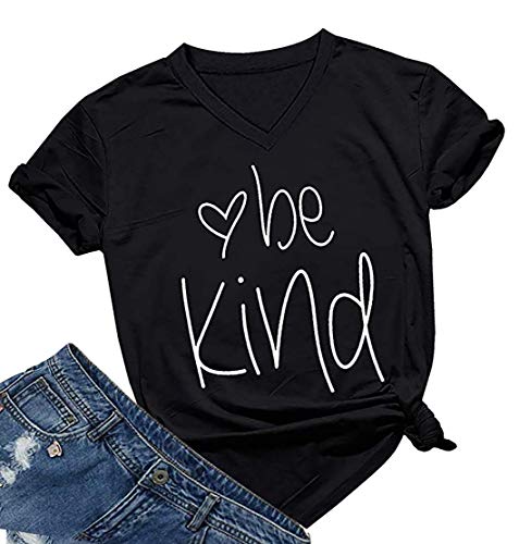 Book Cover Womens Be Kind T Shirt Cute Graphic Blessed Shirt Funny Inspirational Teacher Short Sleeve Tees Tops