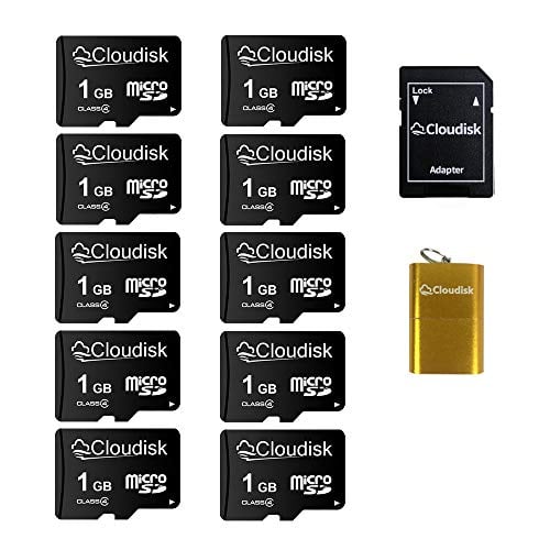 Book Cover Cloudisk 10Pack 1GB Micro SD Card 1G Memory Card Class4 Wholesale with Card Reader + Microsd Adapter