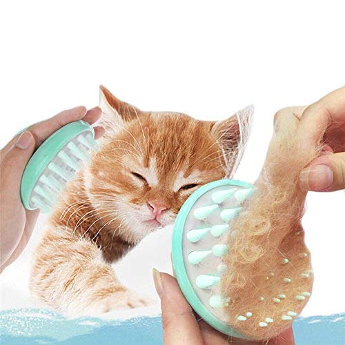 Book Cover YOOHUG Soft Silicone Pet Grooming Brush Washable Cat Grooming Shedding Massage No Scratching and Comfortable