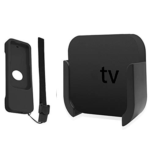 Book Cover TV Mount for Apple TV 4th and 4K 5th Generation, Wall Mount Bracket Holder with Bonus Remote CASE for Apple TV 4th / 4K 5th Gen. (Black)