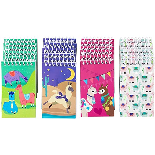Book Cover Mini Spiral Notepad with Llama Design (3 x 5 Inches, 24-Pack)