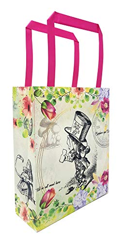 Book Cover ASVP Shop Alice in Wonderland Paper Treat Party Bags Favor Bags (Pack of 12) - Perfect for Mad Hatter Tea Parties