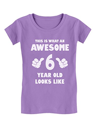Book Cover 6th Birthday Shirt Girls Awesome 6 Year Old 6th Birthday Gift Fitted T-Shirt