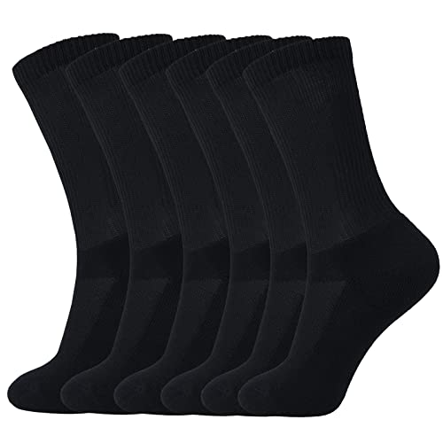 Book Cover +MD 6 Pack Soft Mens and Womens Bamboo Crew Socks Smell Control Cushioned Dress Casual Socks