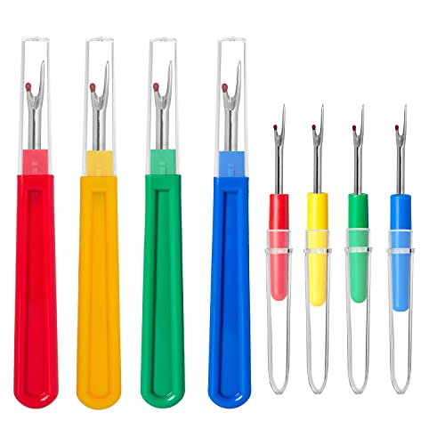 Book Cover 8Pcs Sewing Seam Rippers, Handy Stitch Rippers for Sewing/Crafting Removing Threads Tools (4 Large & 4 Small)