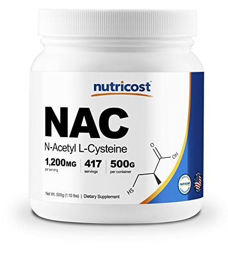 Book Cover Nutricost N-Acetyl L-Cysteine (NAC) Powder 500 Grams - Vegan NAC, Non-GMO, 417 Servings