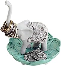 Book Cover Evelots Set of 2 Elegant Good Luck Elephant Jewelry Ring Holder, Jewelry Stand, Multi-Color