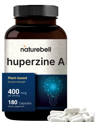 Book Cover Huperzine A 400mcg Per Serving, 180 Capsules, (Huperzine A Supplement), Supports Focus, Cognition, Memory and Learning Ability, Premium Brain Health Supplement, No GMOs