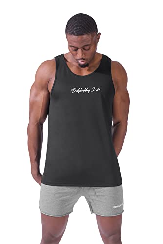Book Cover Jed North Men's DRI-FIT Microfiber Bodybuilding Stringer Tank Top Weight-Training Y-Back Racerback