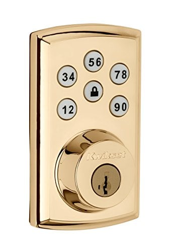 Book Cover Kwikset 98880-006 SmartCode 888 Smart Lock Touchpad Electronic Deadbolt Door Lock with Z-Wave Plus Featuring SmartKey Security in Polished Brass