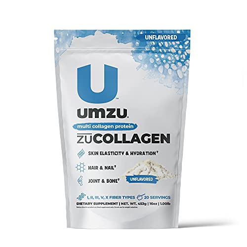 Book Cover UMZU zuCollagen Protein - Multi Collagen Protein Powder, Daily Supplement to Improve Skin, Hair, Joints, and Muscle Recovery - Non-GMO, Unflavored, 20 Servings