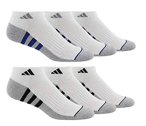 Book Cover Adidas Men's 6-pair Low Cut Sock with Climalite White Black Regular and Extended Sizes