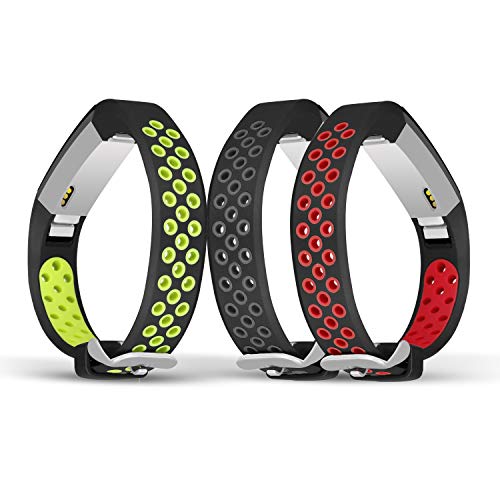 Book Cover Jobese Compatible with Alta & Alta Hr & Ace Bands, (3 Pack) Two-Tone Soft Breathable Bands Compatible with Alta/Alta Hr/Ace Silicone Replacement Wristbands Women Men