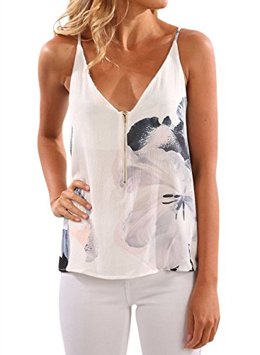 Book Cover Astylish Women's Summer Sexy V Neck Casual Sleeveless Cami Tank Tops