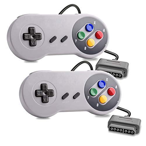 Book Cover Veanic 2-Pack Replacement Controller Gamepad Compatilbe with SNES - 7 Pin Connector
