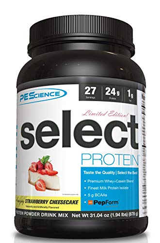 Book Cover PEScience Select Protein Powder, Strawberry Cheesecake, 27 Serving, Whey and Casein Blend