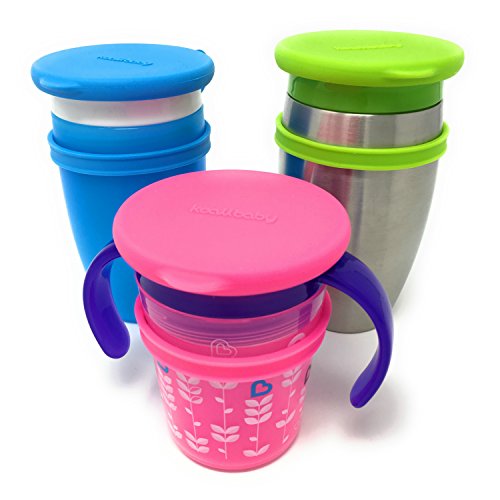 Book Cover Custom Replacement Lids Compatible For All Munchkin Miracle 360 Cups. More Color Combination Available. Set Of Three In Blue, Pink & Green.