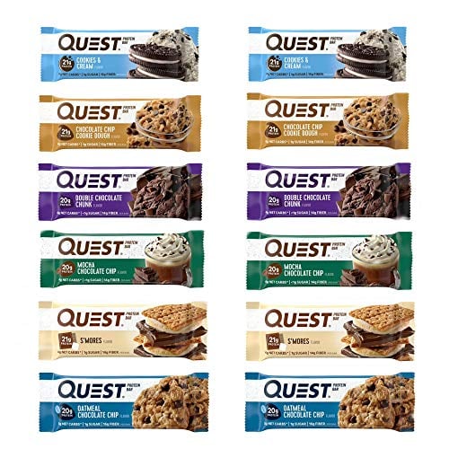 Book Cover Quest Nutrition Protein Bar Fan Favorite's Variety Pack. Low Carb Meal Replacement Bar with 20 gram+ Protein. High Fiber, Gluten-Free (12 Count)