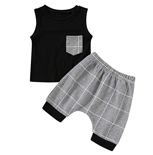 Book Cover Baby Boys Summer Cotton Sleeveless T-Shirt Vest+ Short Pants Clothes Outfit Set